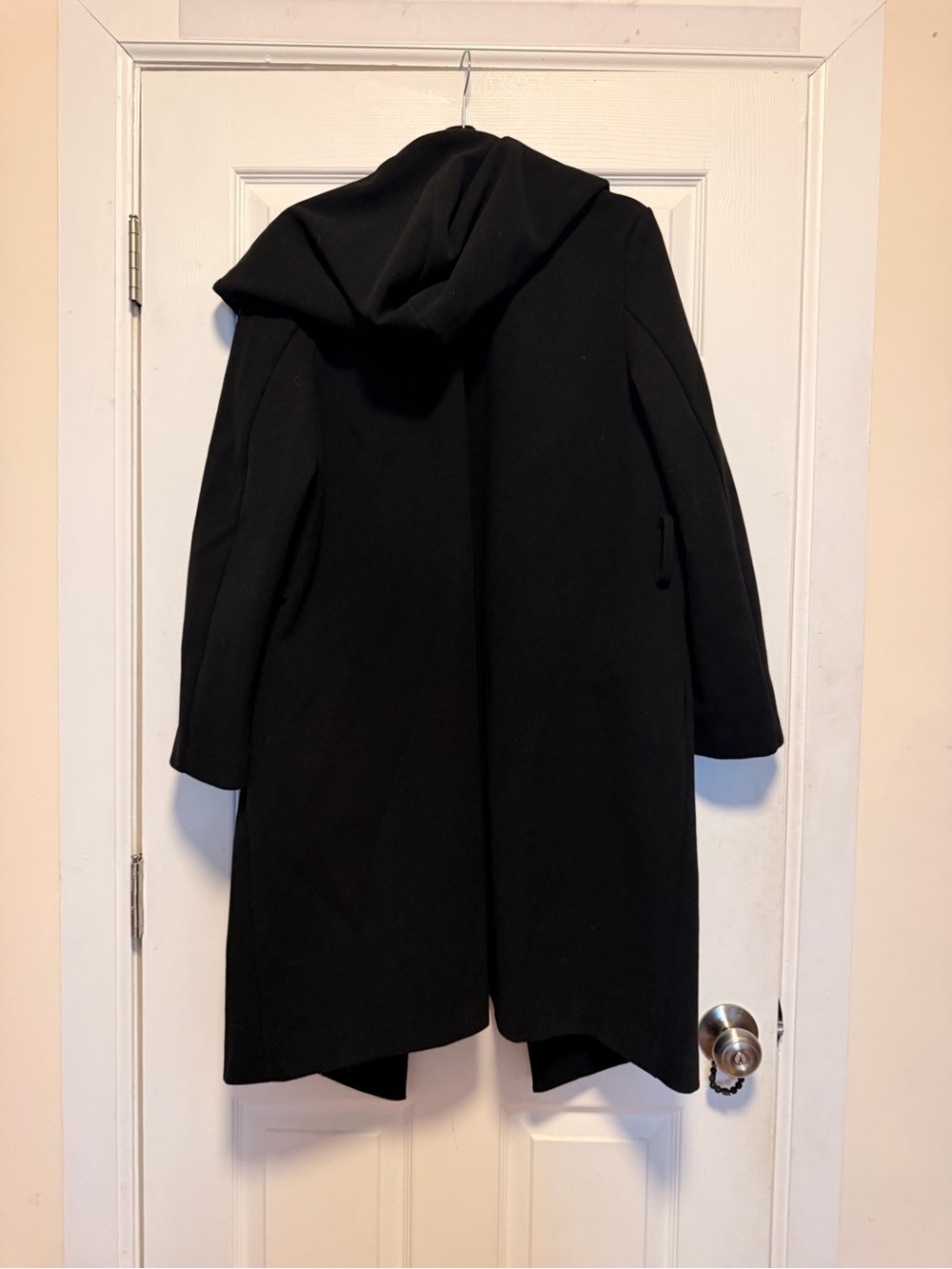 Zara Black Double-Breasted Hooded Trench Coat - Picture 3 of 5